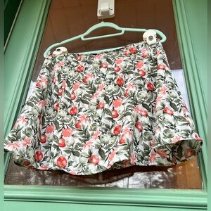 Abercrombie High Waist Oranges Fruit Print Floral Skort Mini Skirt Medium